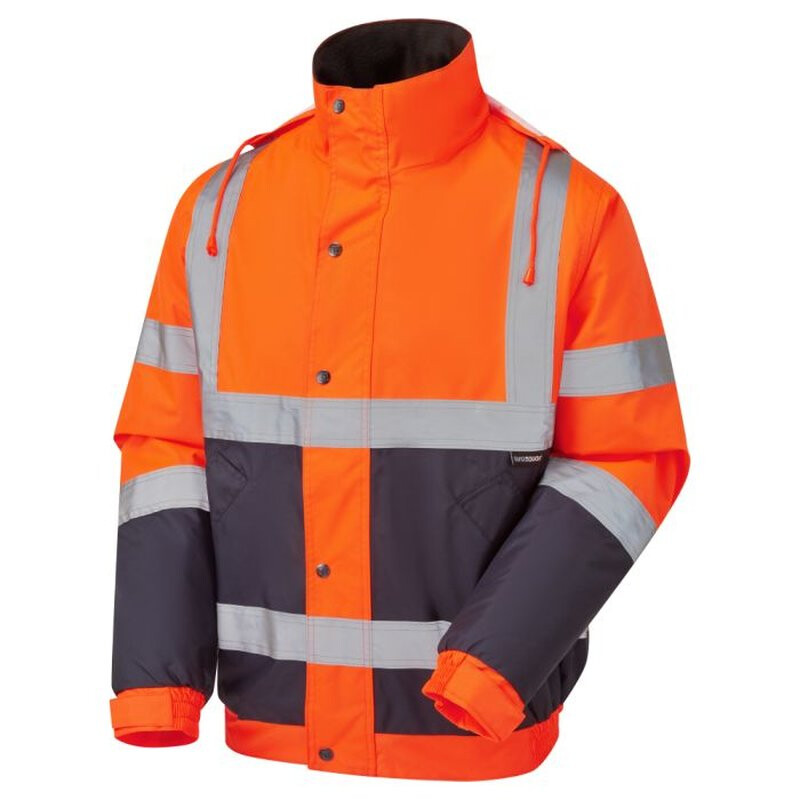 Supertouch Hi Vis 2-Tone Bomber Jacket - Orange Navy Thumbnail