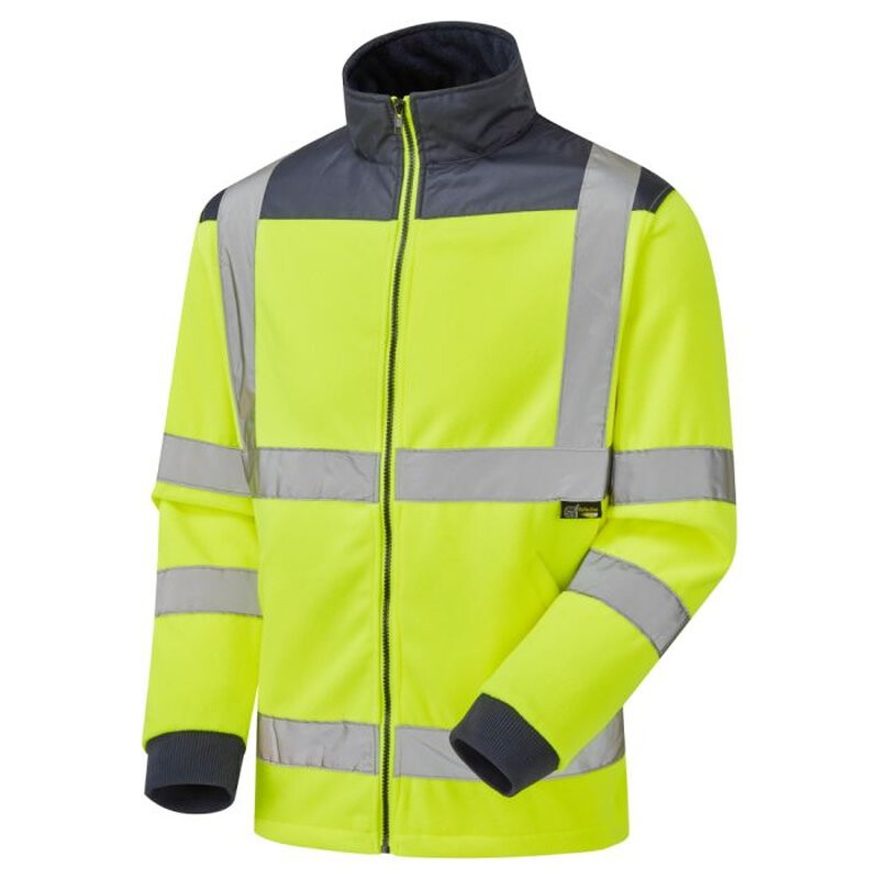 Supertouch Hi Vis Fleece Jacket - Rain Patch - Yellow Navy Thumbnail