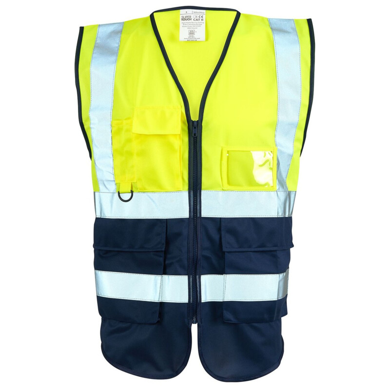 Supertouch Hi Vis 2-Tone Executive Vest - Yellow Navy Thumbnail
