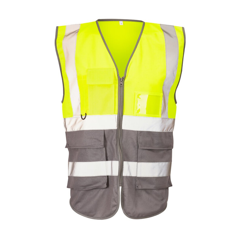 Supertouch Hi Vis 2-Tone Executive Vest - Yellow Grey Thumbnail