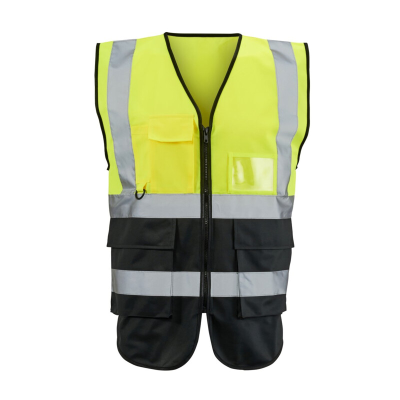 Supertouch Hi Vis 2-Tone Executive Vest - Yellow Black Thumbnail
