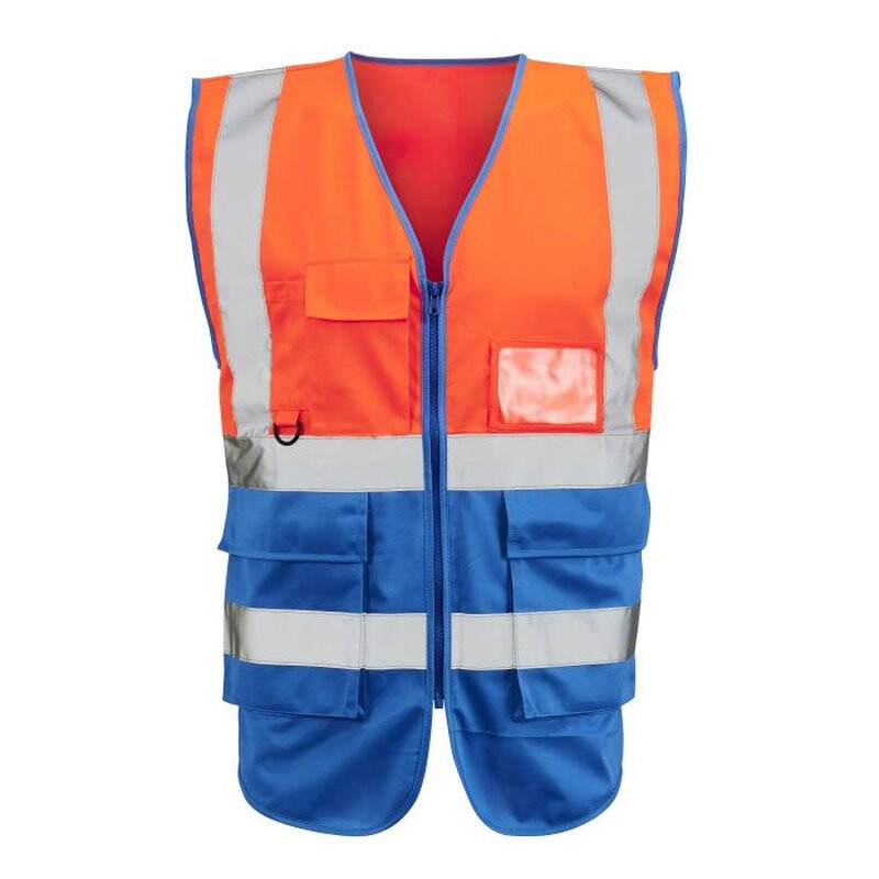 Supertouch Hi Vis 2-Tone Executive Vest - Orange Royal Blue Thumbnail