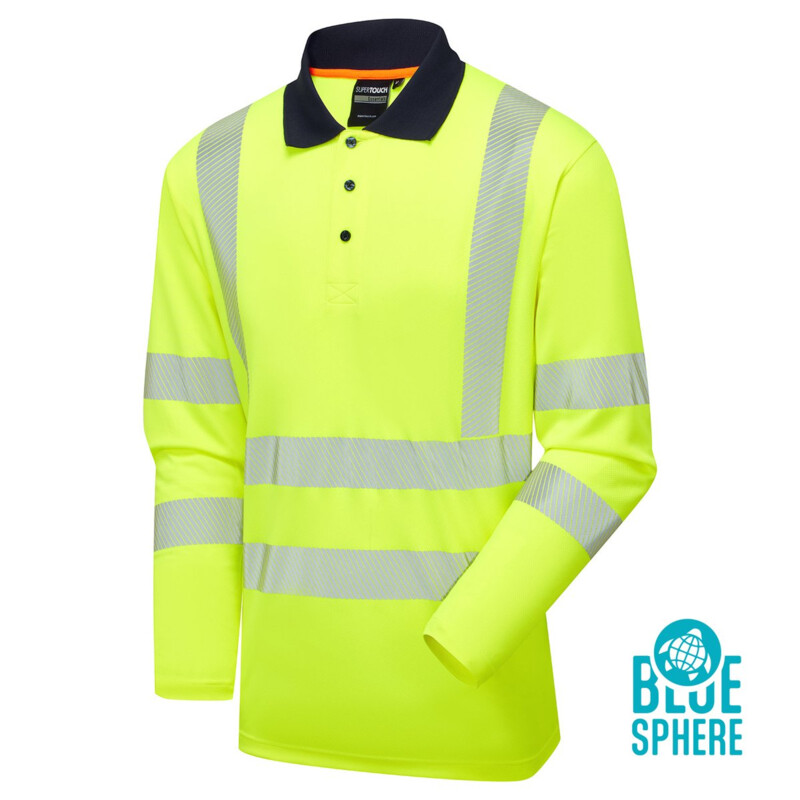 Supertouch Hi Vis Eco Coolmax L/S Polo - Yellow Thumbnail