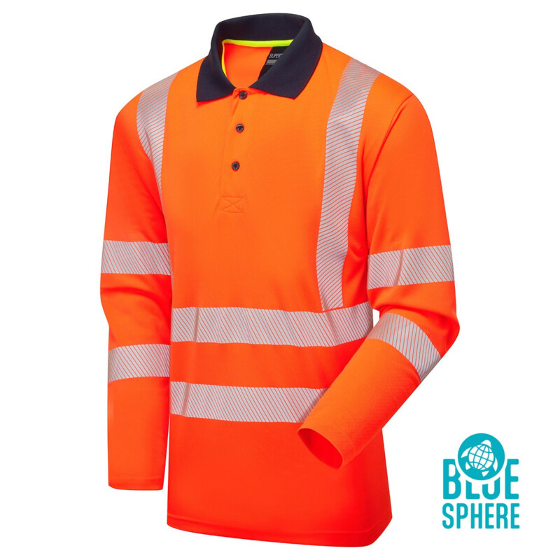 Supertouch Hi Vis Eco Coolmax L/S Polo - Orange Thumbnail
