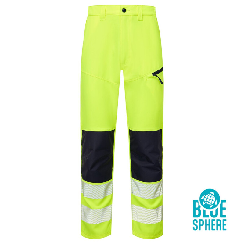 Supertouch Hi Vis Eco 2-Tone Coolair Stretch Trouser - Regular - Yellow Navy Thumbnail