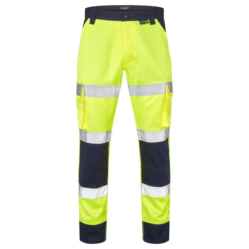 Supertouch Hi Vis 2-Tone Combat Trousers - Long - Yellow Navy Thumbnail