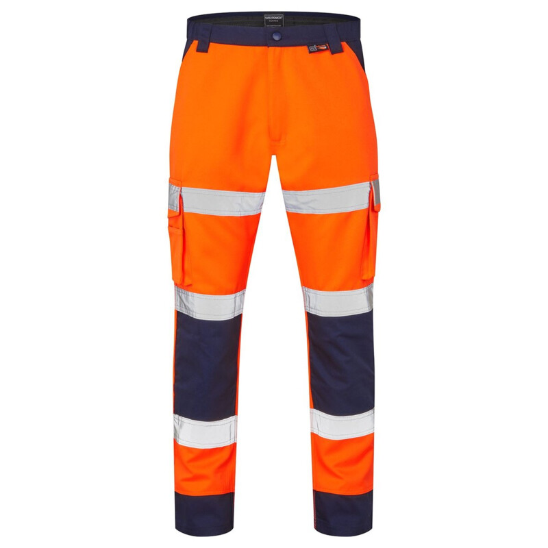 Supertouch Hi Vis 2-Tone Combat Trousers - Regular - Orange Navy Thumbnail