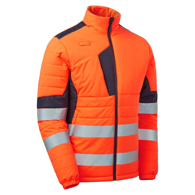 Supertouch Hi Vis System Eco 2-Tone Thermal Baffle Jacket - Orange Navy Thumbnail