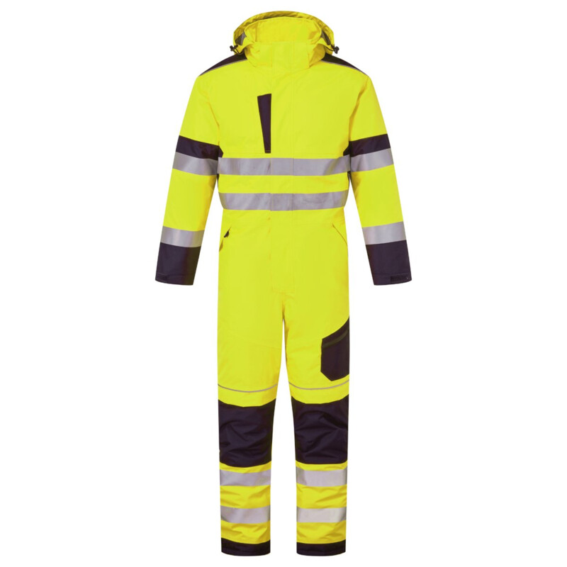 Supertouch System Thermal Waterproof High Vis Coverall - Yellow Navy Thumbnail