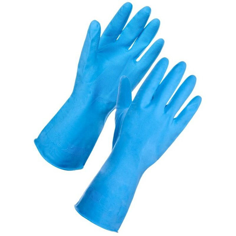 Supertouch Household Latex Work Gloves - Blue - 120 Pairs Thumbnail