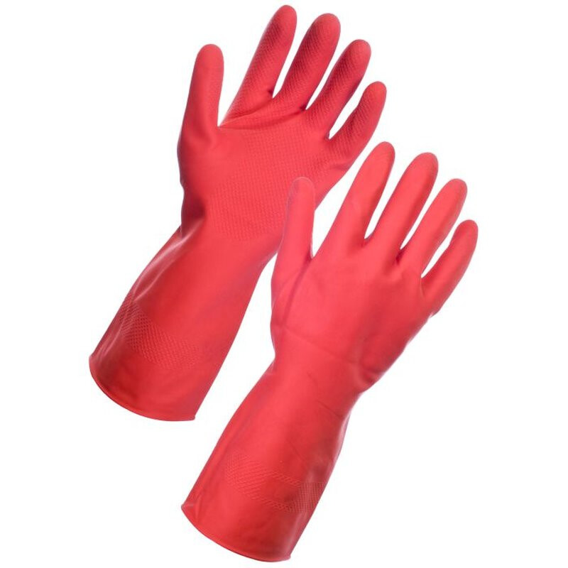 Supertouch Household Latex Work Gloves - Red - 120 Pairs Thumbnail