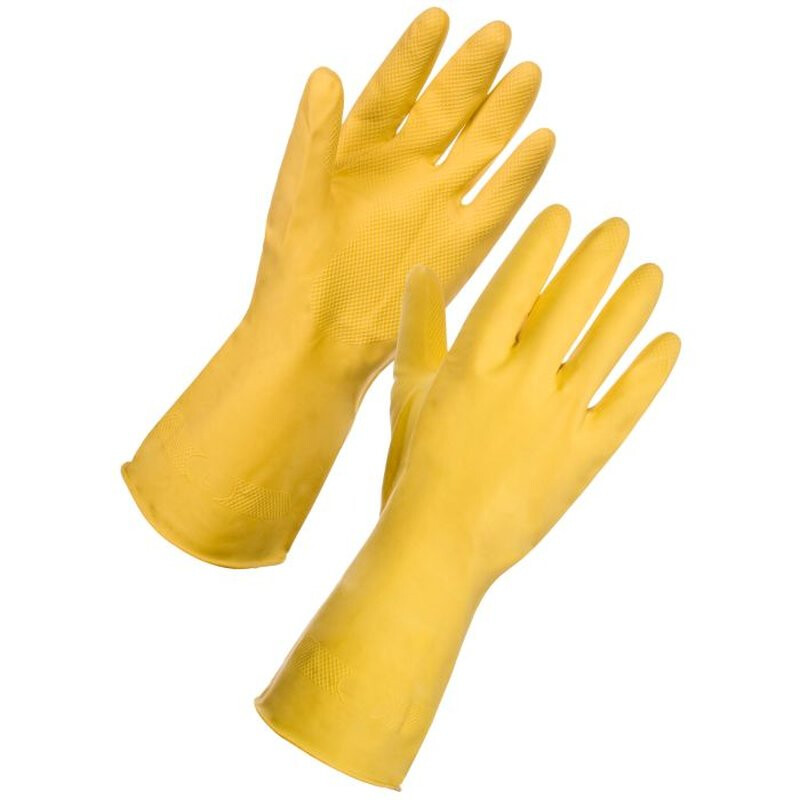 Supertouch Household Latex Work Gloves - Yellow - 120 Pairs Thumbnail