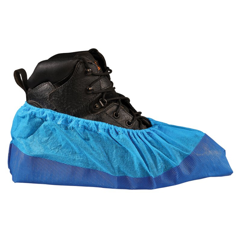 Supertouch CPE/PP Deluxe Overshoes Disposable Coveralls - 400 Pieces - Blue Thumbnail