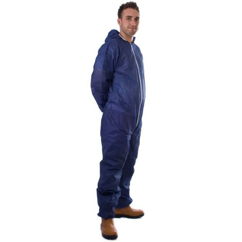 Supertouch PP Non-Woven Coverall Disposable Coveralls - 50 Pieces - Blue Thumbnail