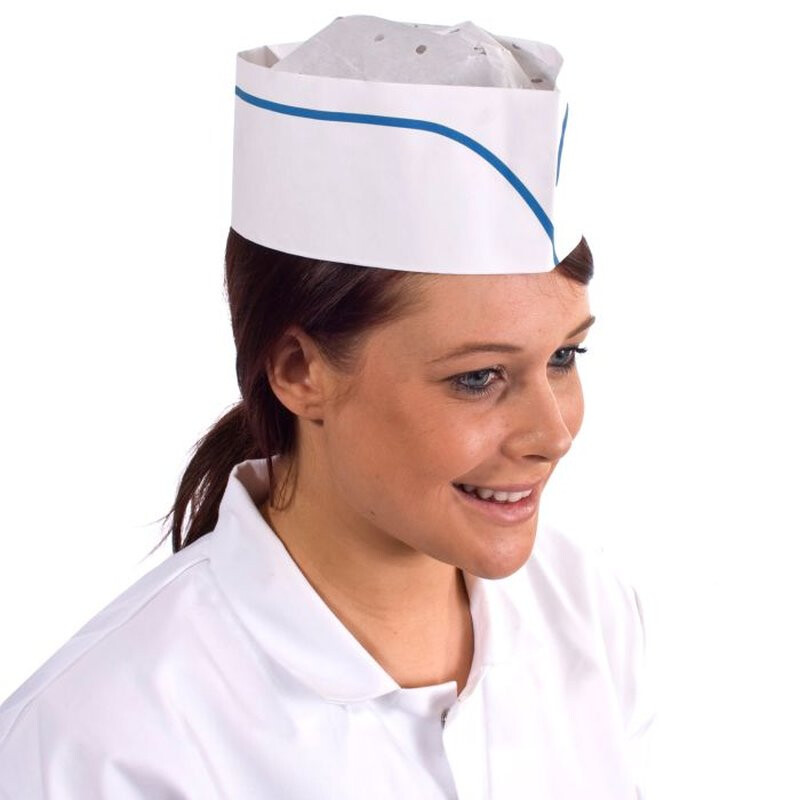 Supertouch Paper Forage Hat - 1000 Pieces - White Blue Thumbnail