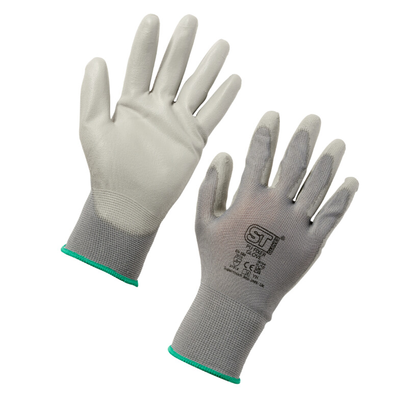 Supertouch PU Fixer Work Gloves - Grey - 12 Pairs Thumbnail